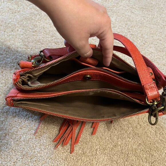 Lucky Brand Fringe Crossbody, Burnt Orange - Picture 4 of 8